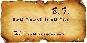 Bodánszki Teodóra névjegykártya